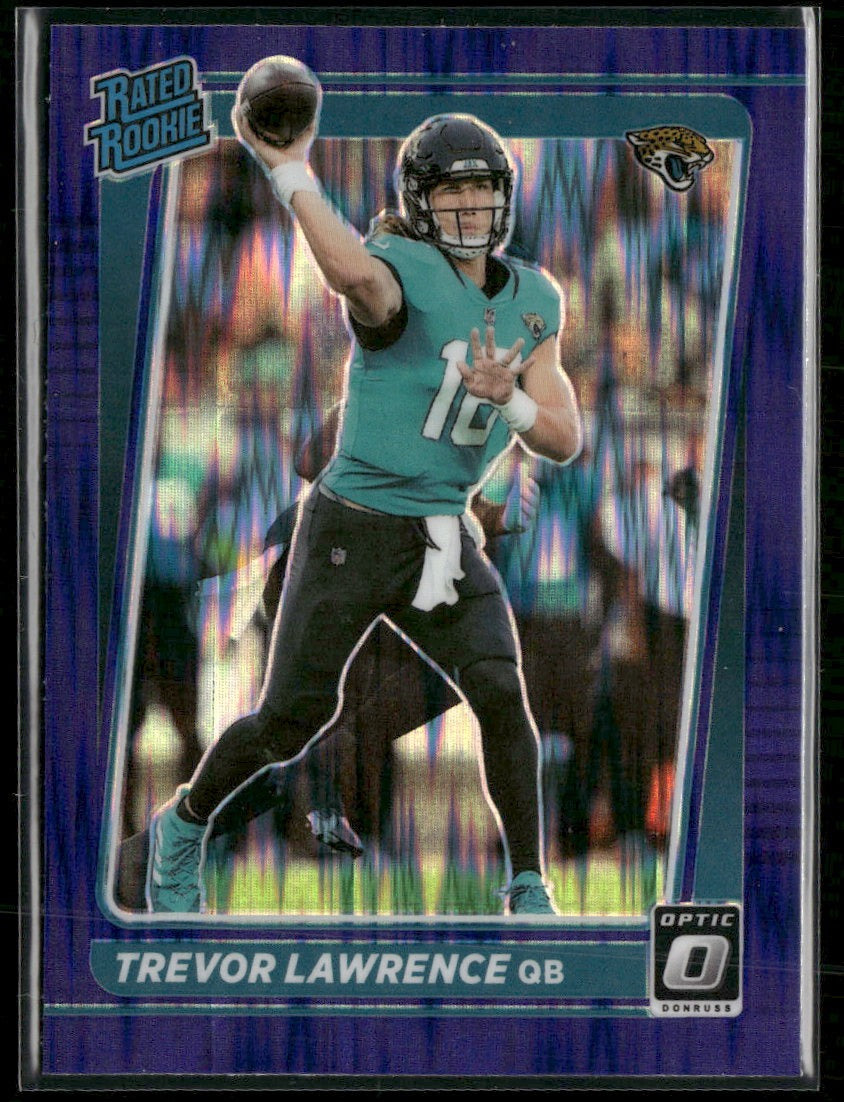 2021 Donruss Optic Purple Shock Trevor Lawrence RC #201