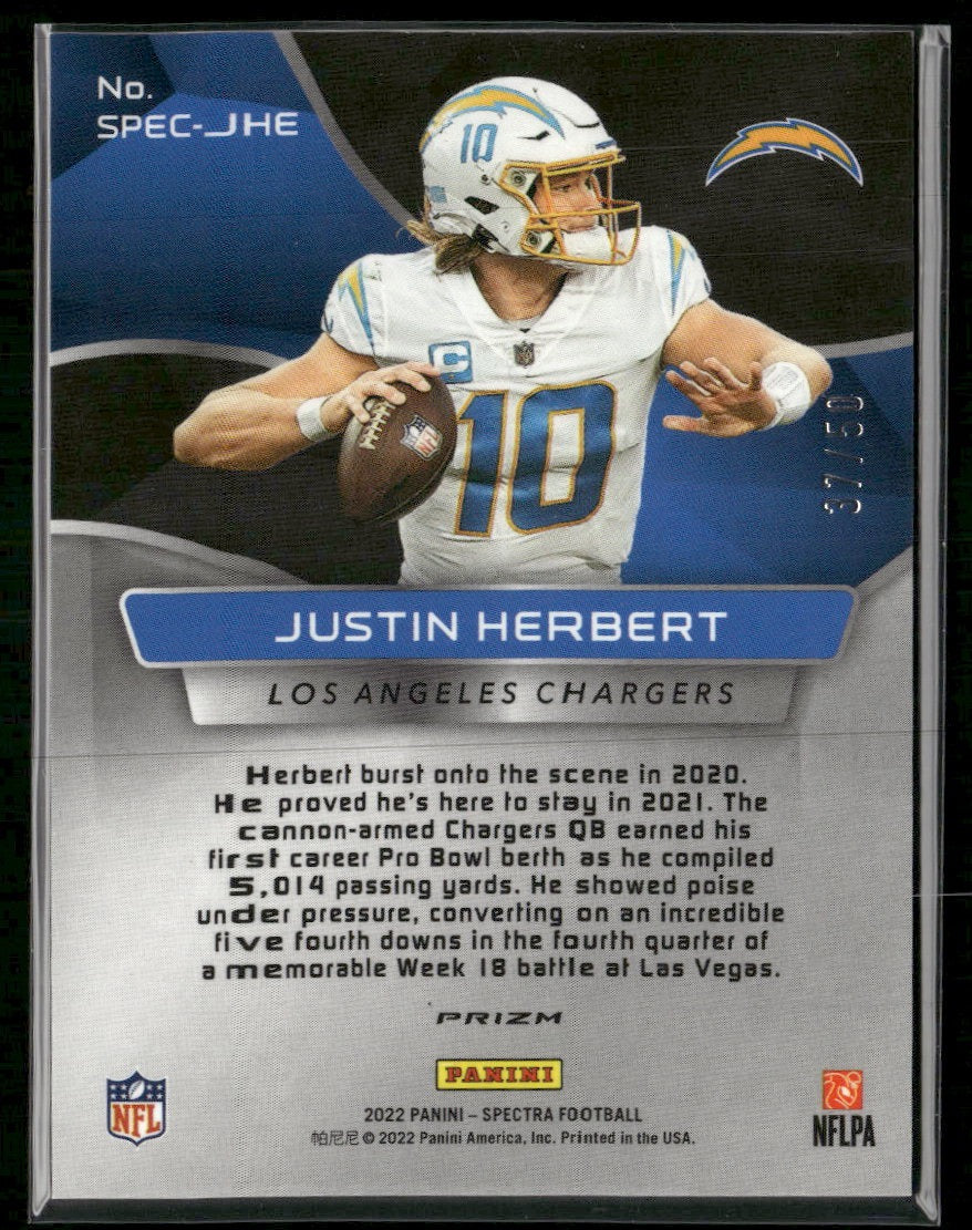 2022 Panini Spectra Spectracular Interstellar Justin Herbert #/50 #SPEC-JHE