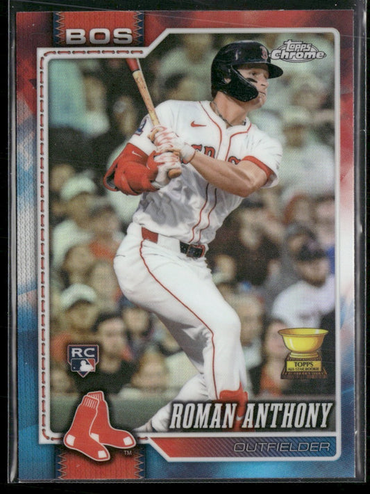 2026 Topps Chrome Red White and Blue Refractor Roman Anthony RC #225