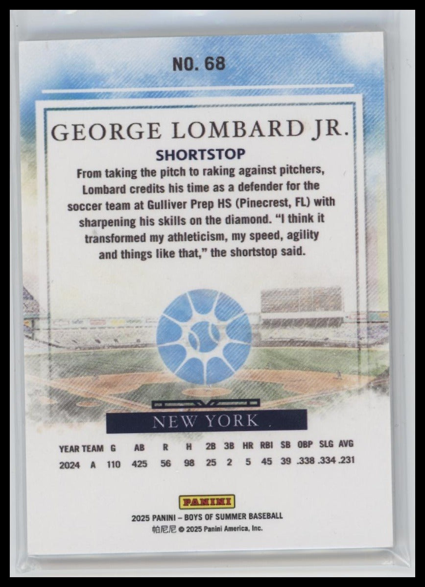 2025 Panini Boys of Summer Blue George Lombard Jr. #/99 #68