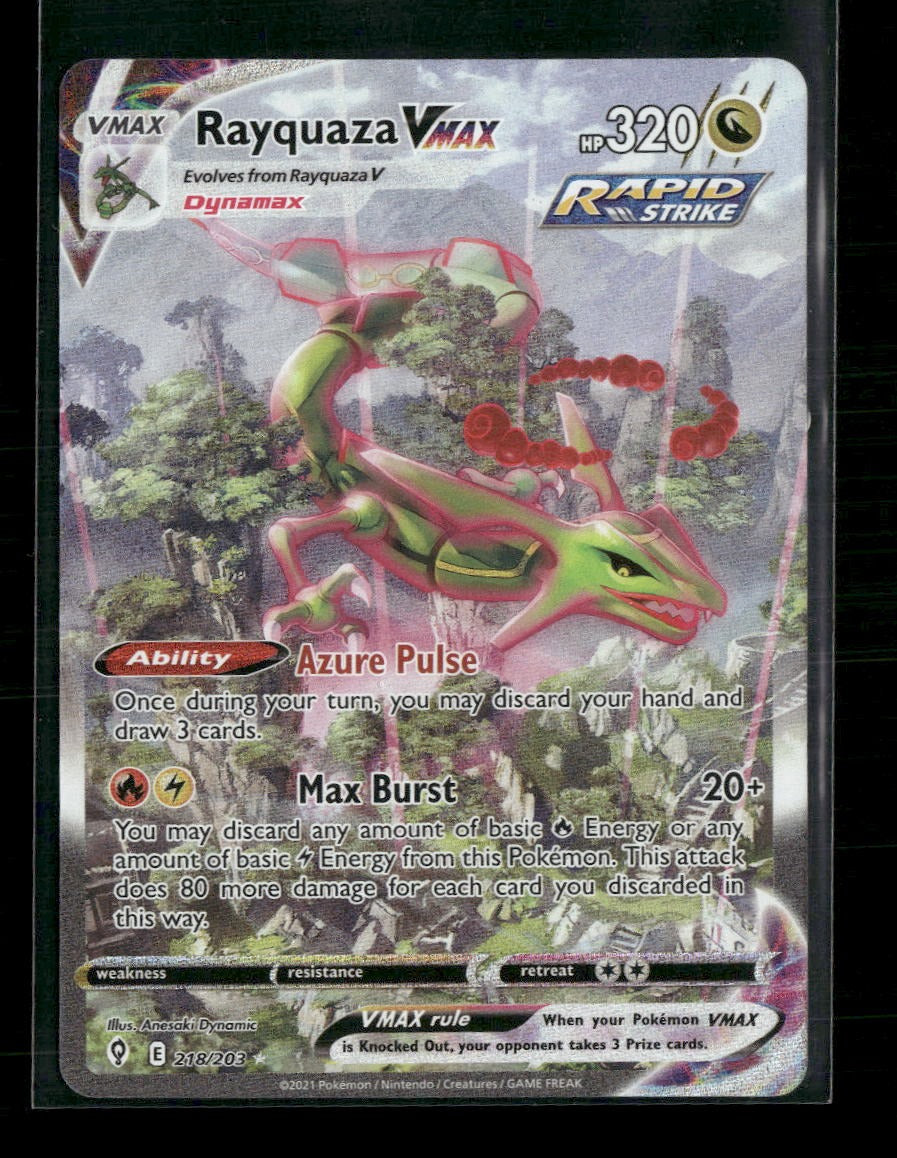 SWSH07: Evolving Skies Rayquaza VMAX (Alternate Art Secret) #218/203
