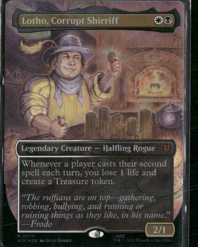 The Hobbit: Eternal-Legal Lotho, Corrupt Shirriff (Borderless) (Surge Foil) #74
