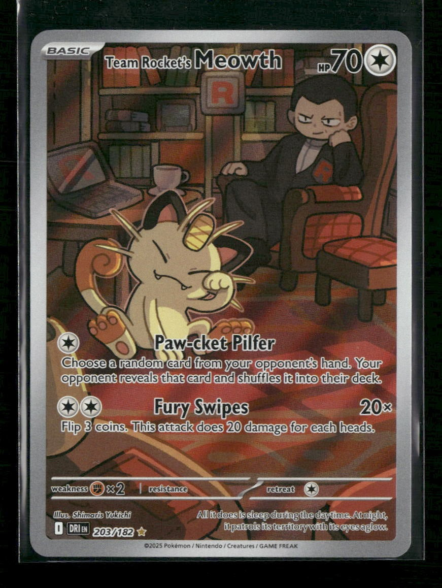 SV10: Destined Rivals Team Rocket's Meowth #203/182