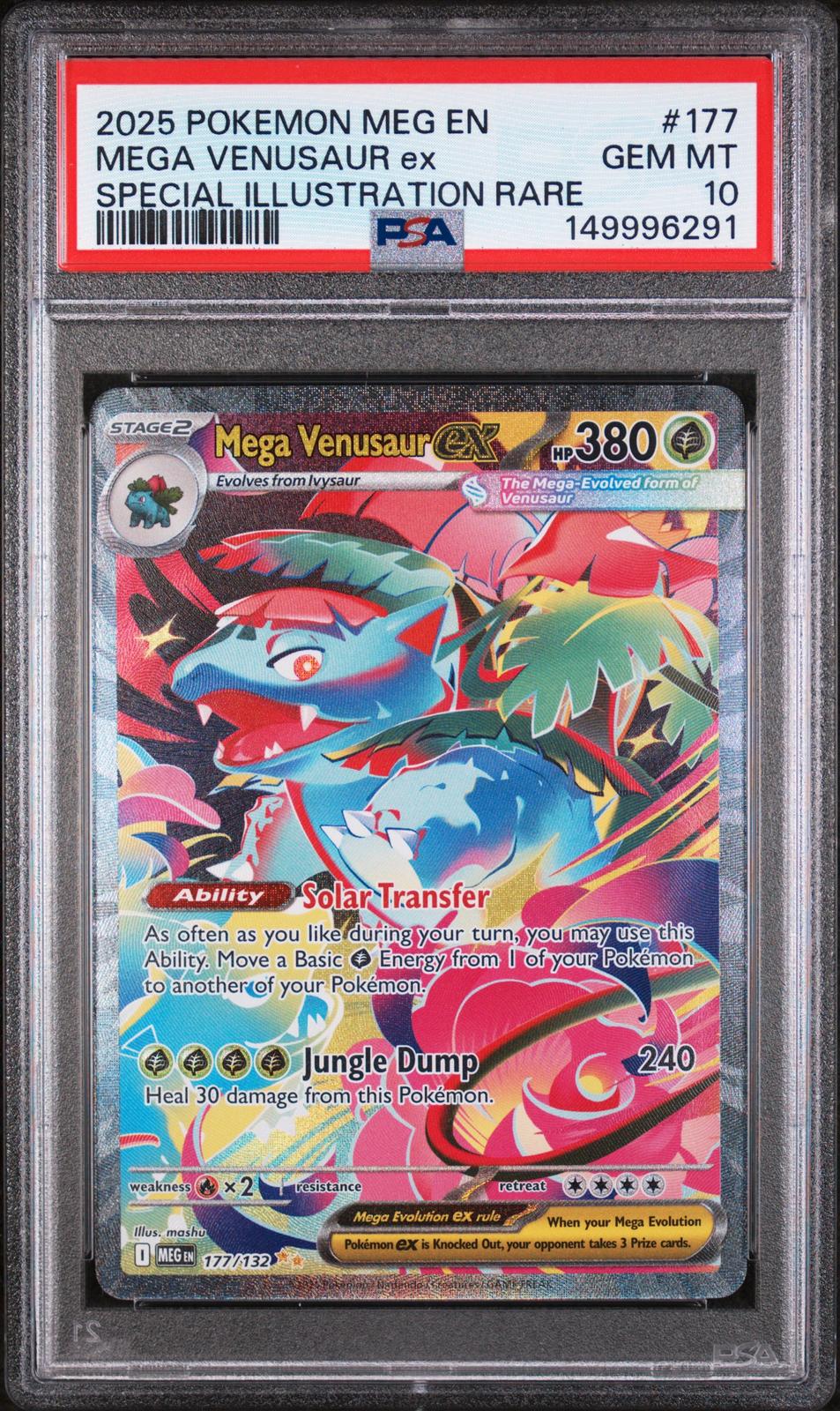 2025 Pokemon Mega Evolution Special Illustration Mega Venusaur Ex 10 PSA #177