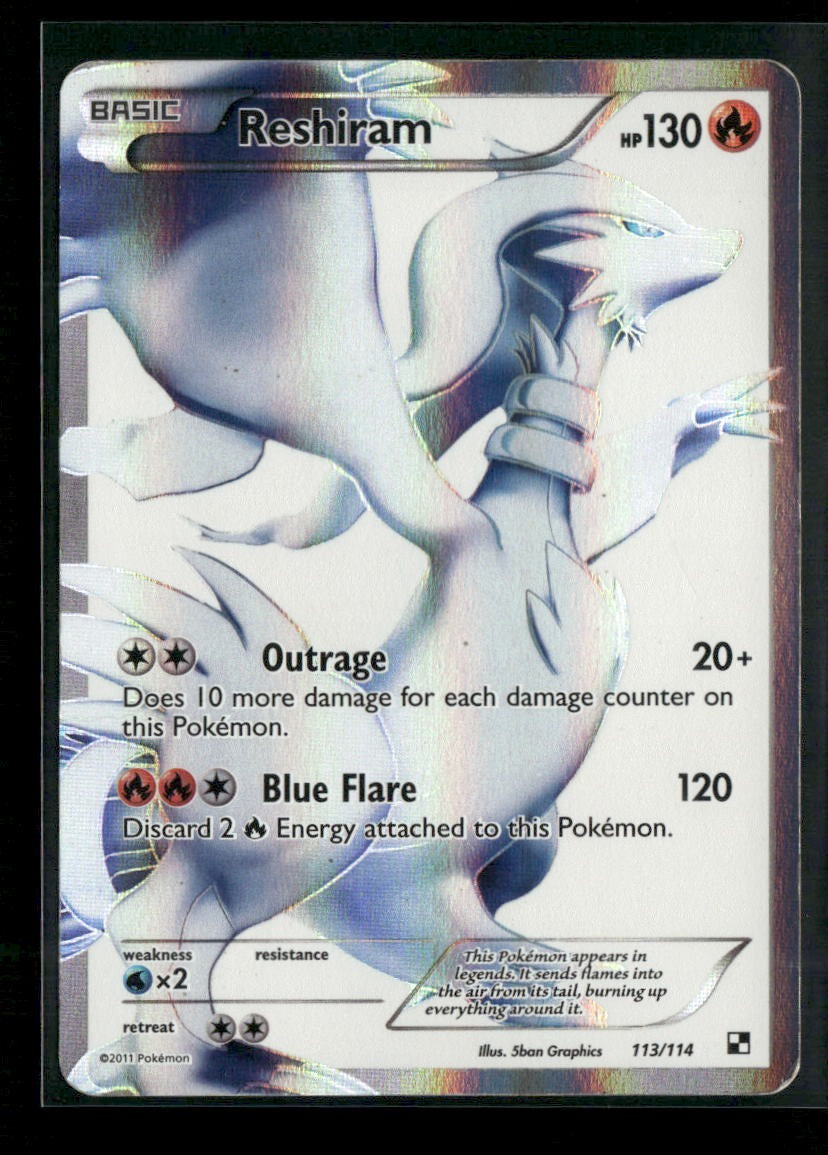 Black and White Reshiram (113 Full Art) #113/114 Damaged