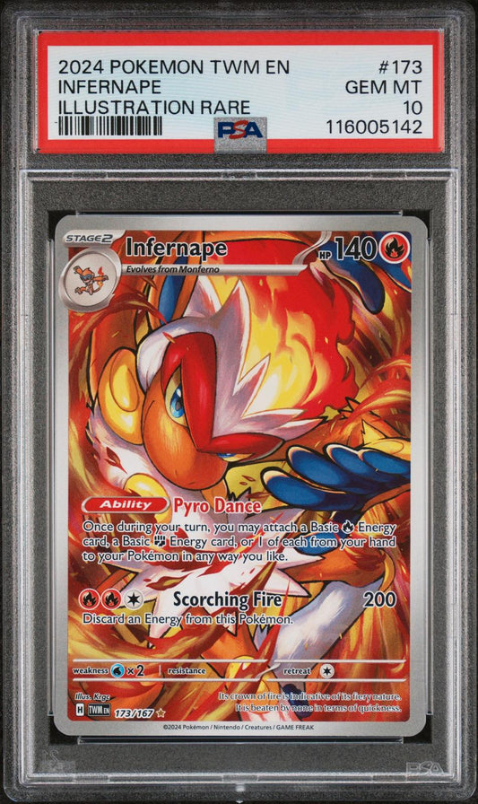 2024 Pokemon Twm En-Twilight Masquerade Illustration Rare Infernape 10 PSA #173