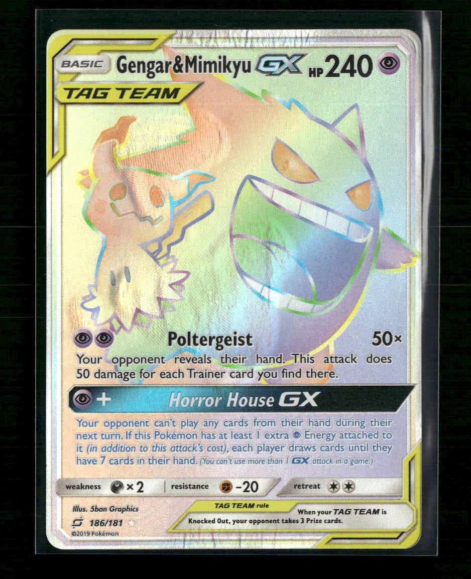 SM - Team Up Gengar & Mimikyu GX (Secret) #186/181 Damaged