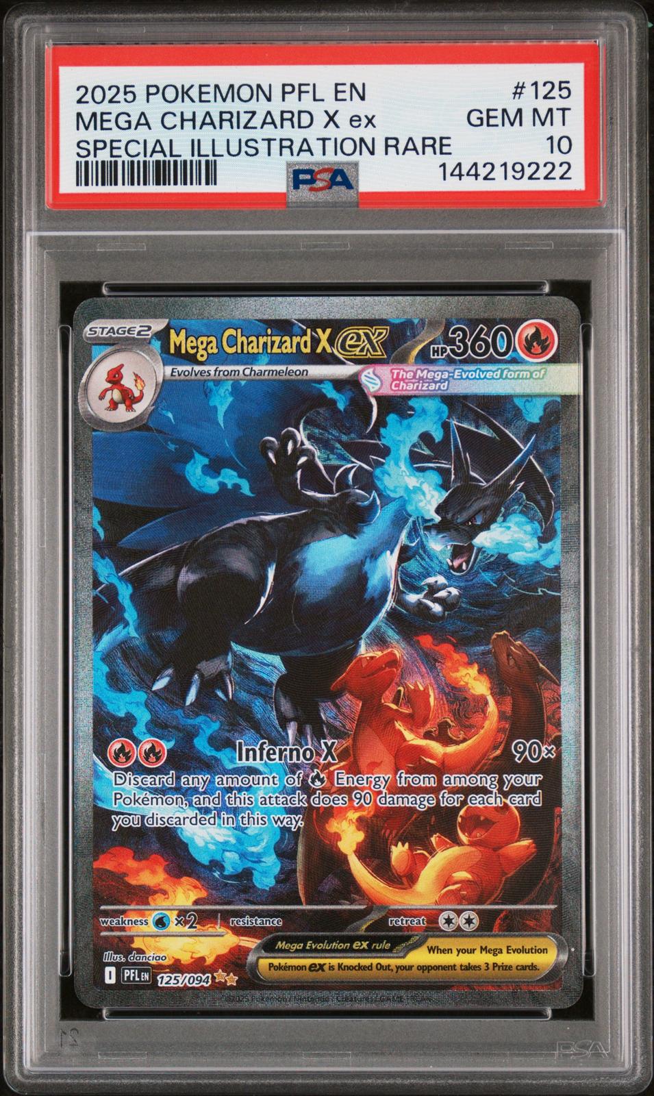 2025 Phantasmal Flame Special Illustration Mega Charizard X Ex 10 PSA #125