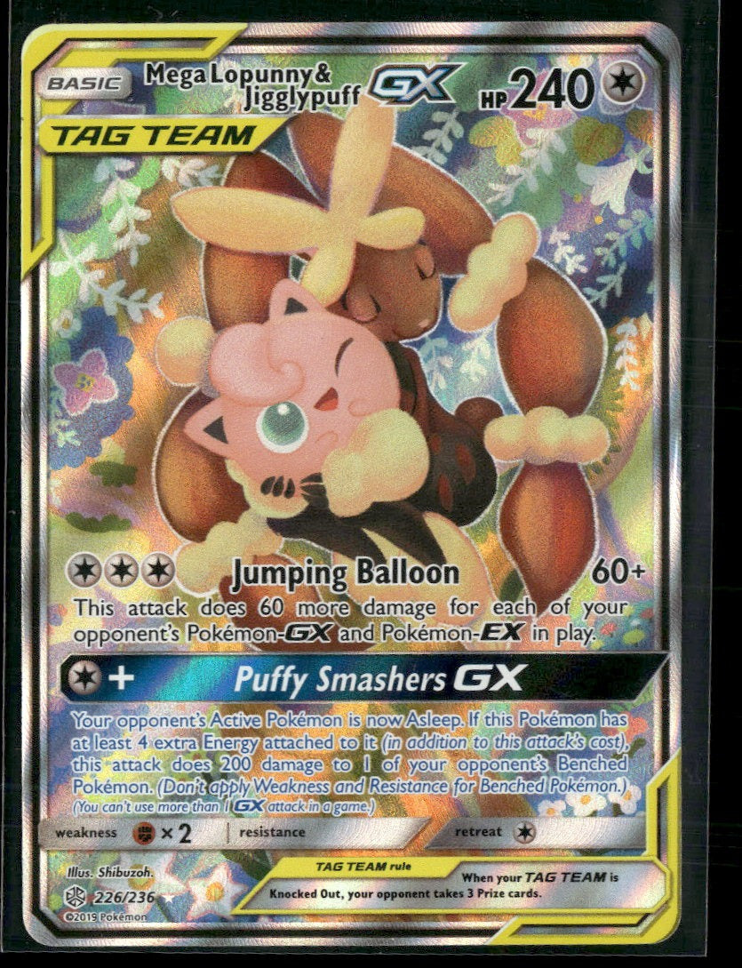 SM - Cosmic Eclipse Mega Lopunny & Jigglypuff GX (Alternate Full Art) #226/236