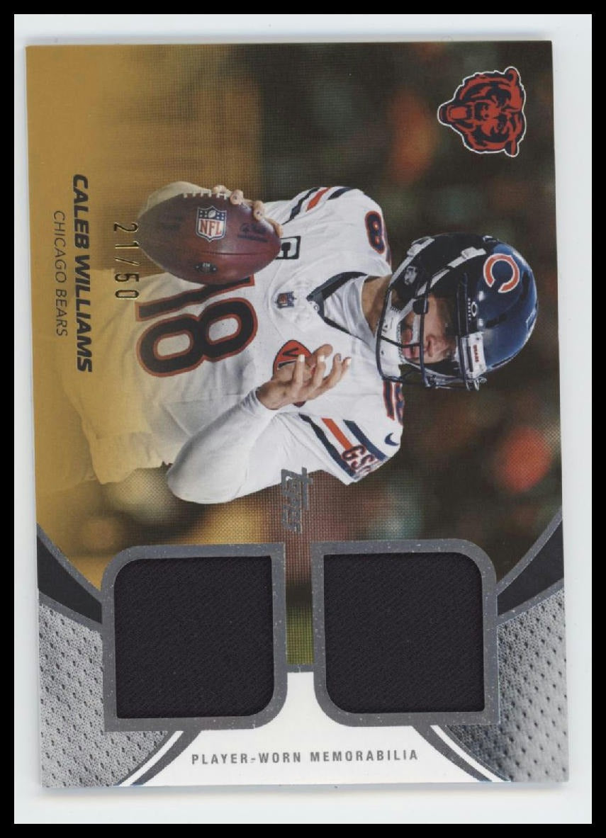 2026 Topps Flagship NFL Materials Dual Relics Gold Caleb Williams #/50 #MDR-CW