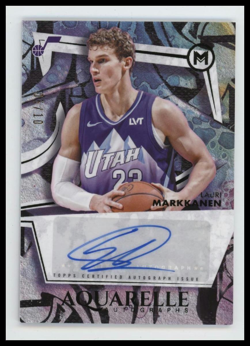2025-26 Topps Motif Aquarelle Autograph Winsor Green Lauri Markkanen #/10 #AA-LM