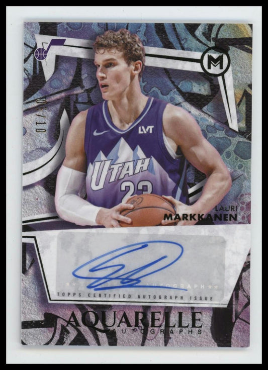 2025-26 Topps Motif Aquarelle Autograph Winsor Green Lauri Markkanen #/10 #AA-LM