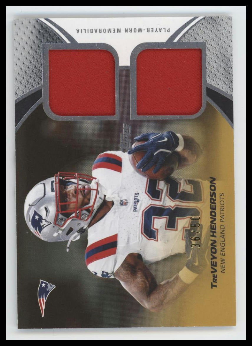 2026 Topps Flagship Dual Relics Gold TreVeyon Henderson #/50 #MDR-TVH