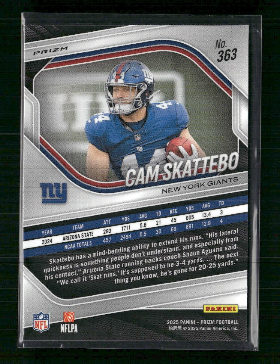 2025 Panini Prizm Red White and Blue Cam Skattebo #363