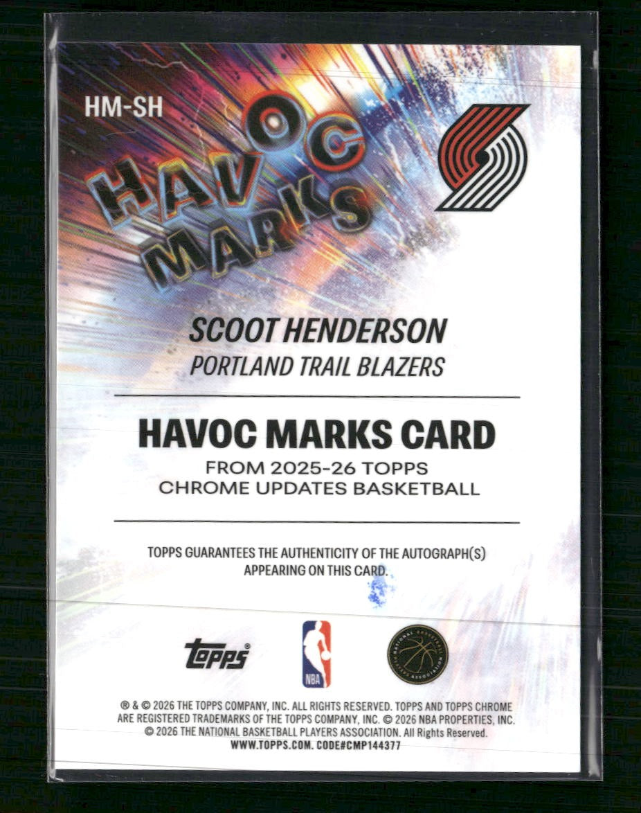 2025-26 Topps Chrome Update Havoc Marks Scoot Henderson AU #HM-SH