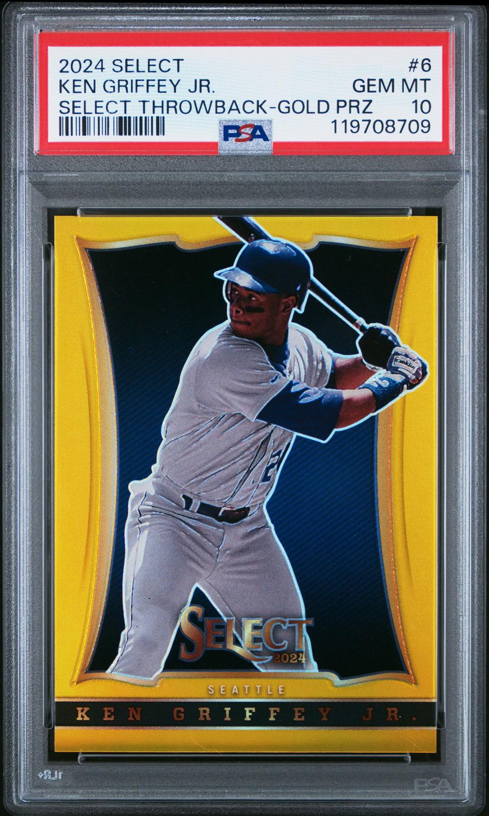 2024 Panini Select Throwback-Gold Prz Ken Griffey Jr. 10 PSA #6