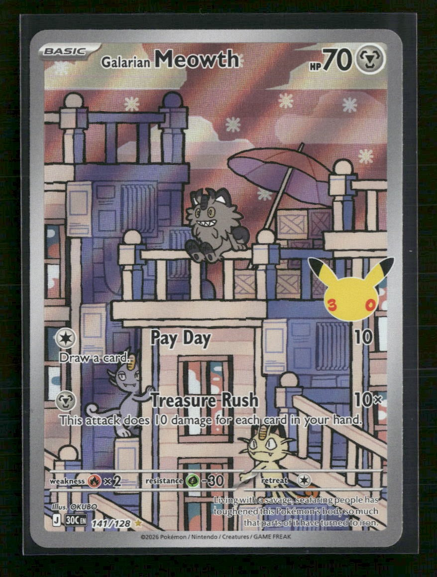 ME: 30th Celebration Galarian Meowth #141/128