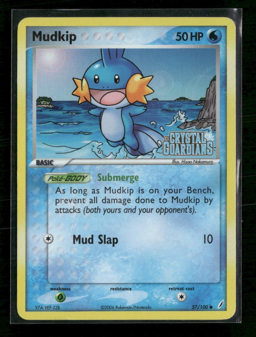 Crystal Guardians Mudkip Reverse Holo #57/100 Damaged