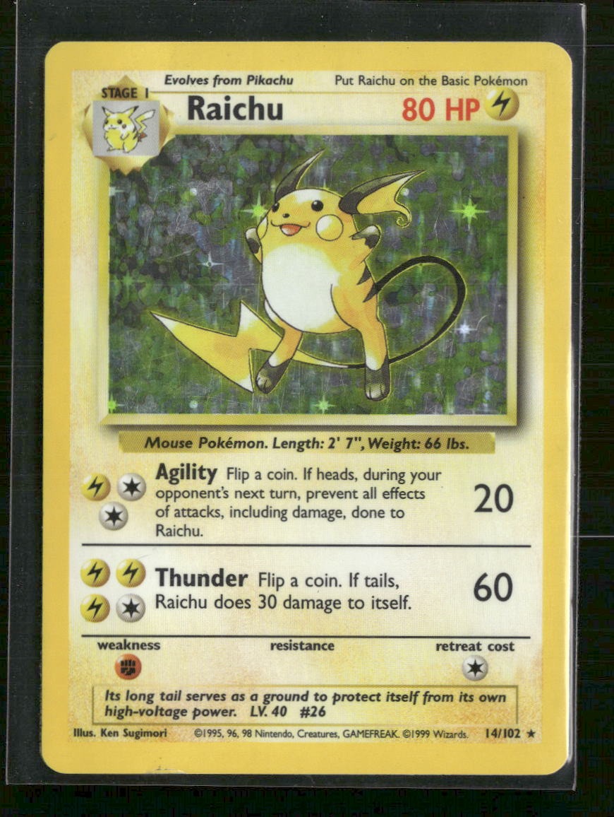 Base Set Raichu #014/102 Damaged