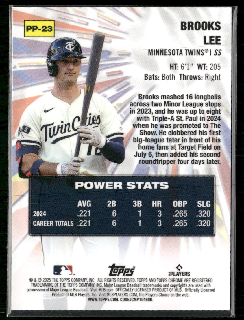 2025 Topps Chrome Power Players Gold Refractor Brooks Lee #/50 #PP-23