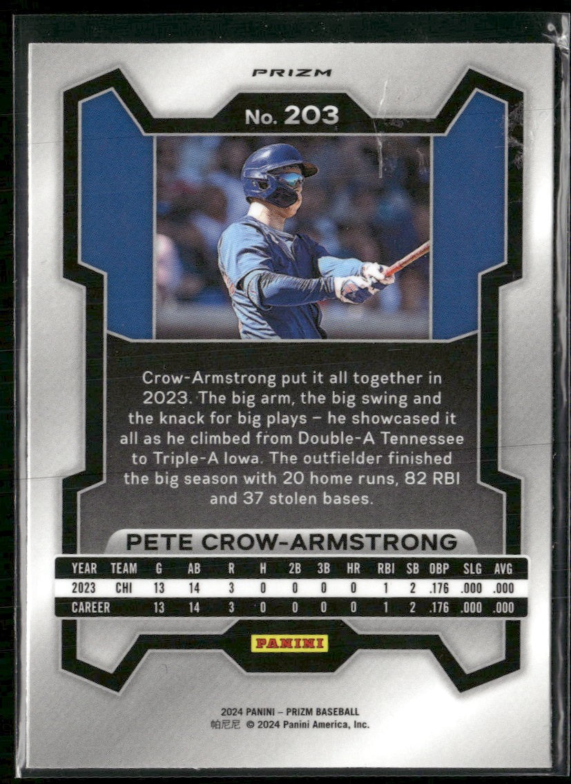 2024 Panini Prizm Silver Prizm Pete Crow-Armstrong #203