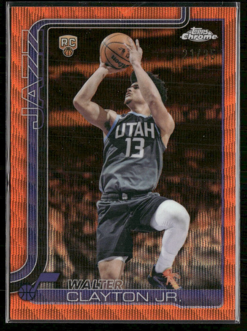2025-26 Topps C Update Orange RayWave Refractor Walter Clayton Jr. RC #/25 #168