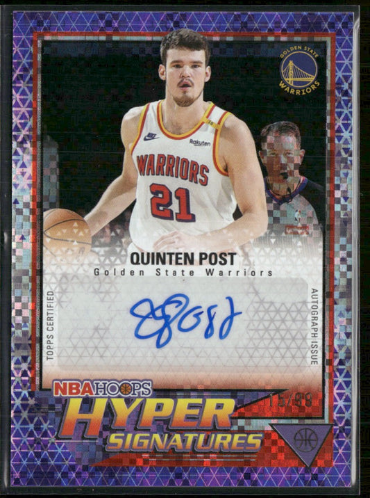 2025-26 T NBA Hoops Hyper Signature Purple Light Burst #/99 Quinten Post #HHS-QP