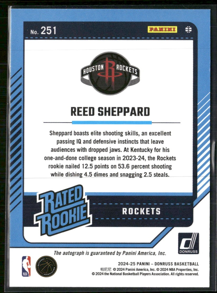 2024-25 Donruss Reed Sheppard RC AU #251