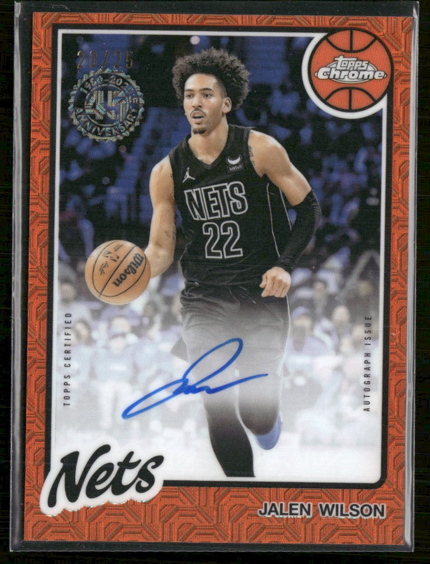 2025-26 Topps 1980-81 Chrome Auto Orange  #/25 Jalen Wilson #80CA2-JWI