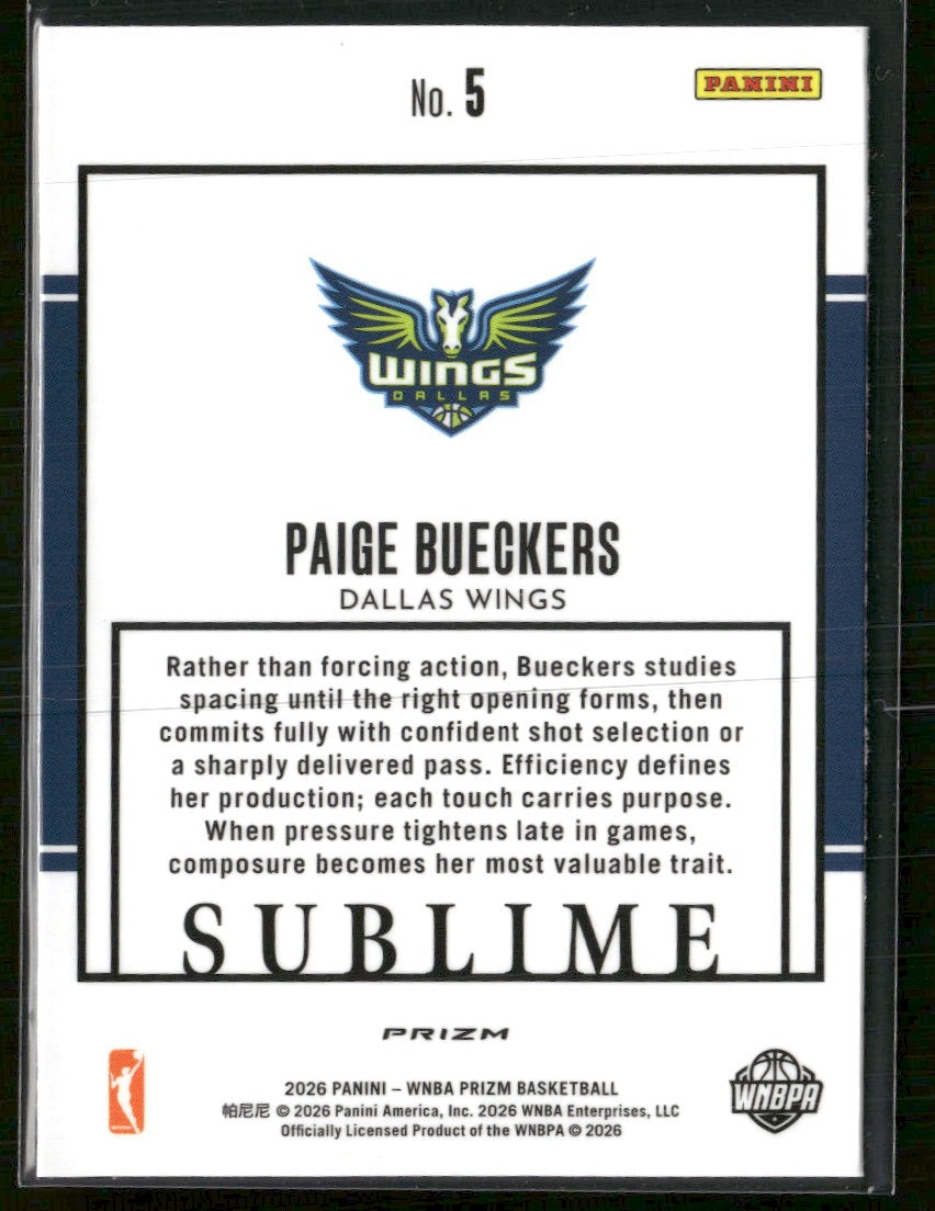 2026 Panini WNBA Prizm Sublime Paige Bueckers #