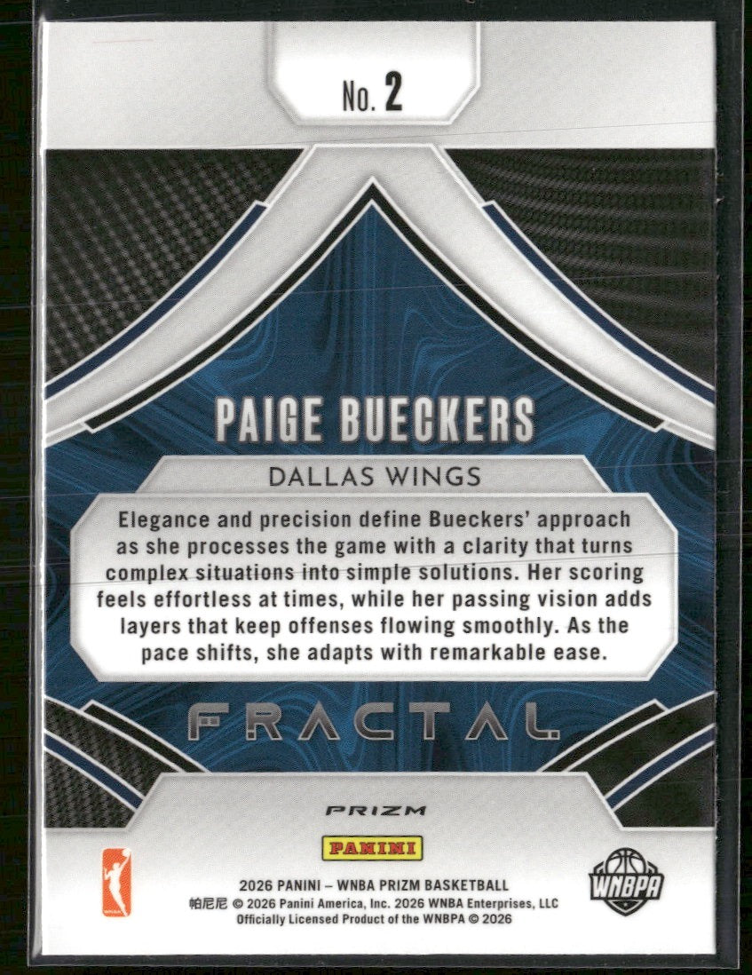 2026 Panini WNBA Prizm Fractal Paige Bueckers #2