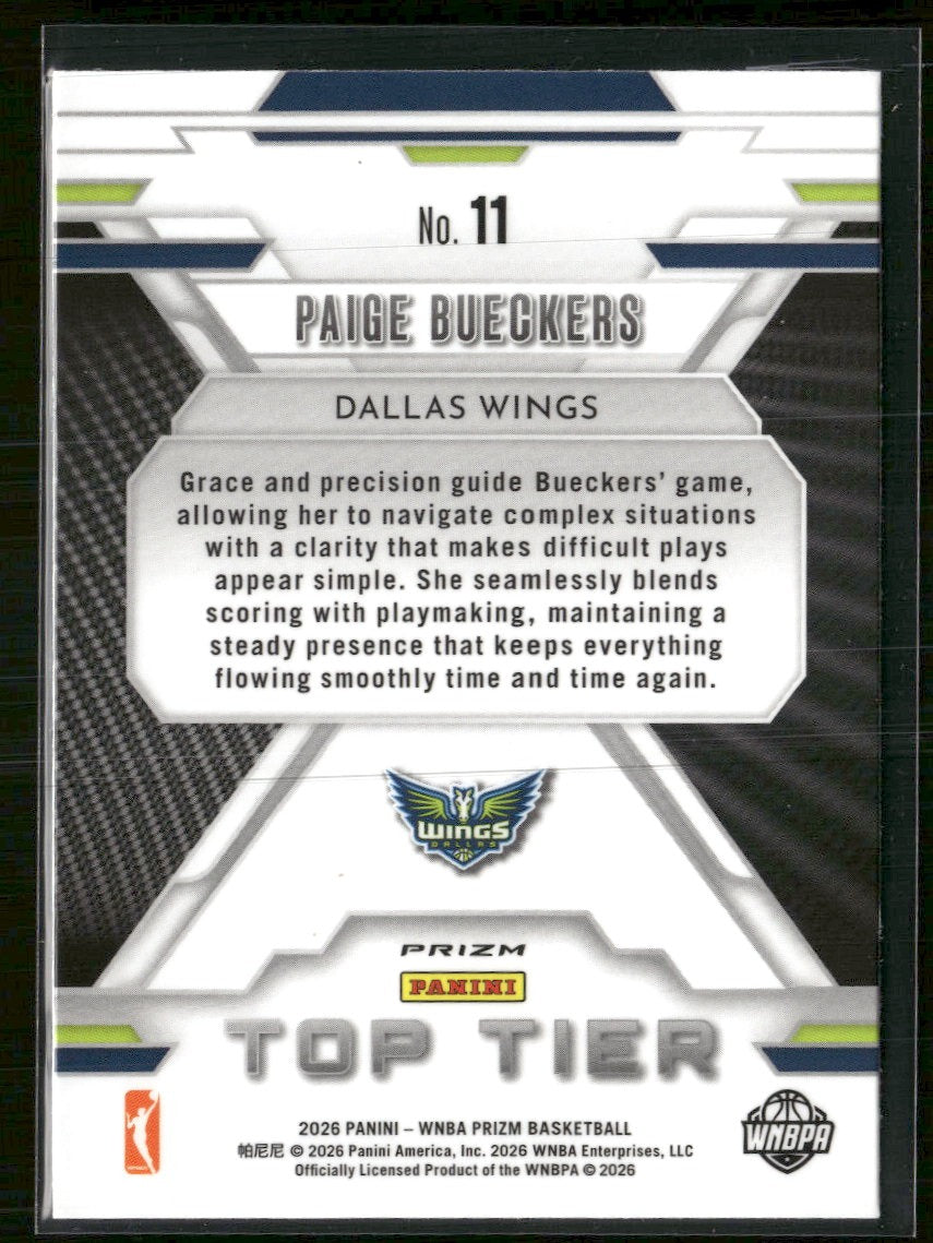 2026 Panin WNBA Prizm Top Tier Paige Bueckers #11