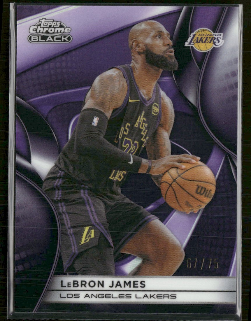 2025-26 Topps Chrome Black Purple Refractor LeBron James #/75 #80