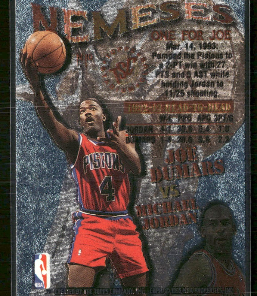 1995-96 Stadium Club Nemeses Michael Jordan / Joe Dumars #N10