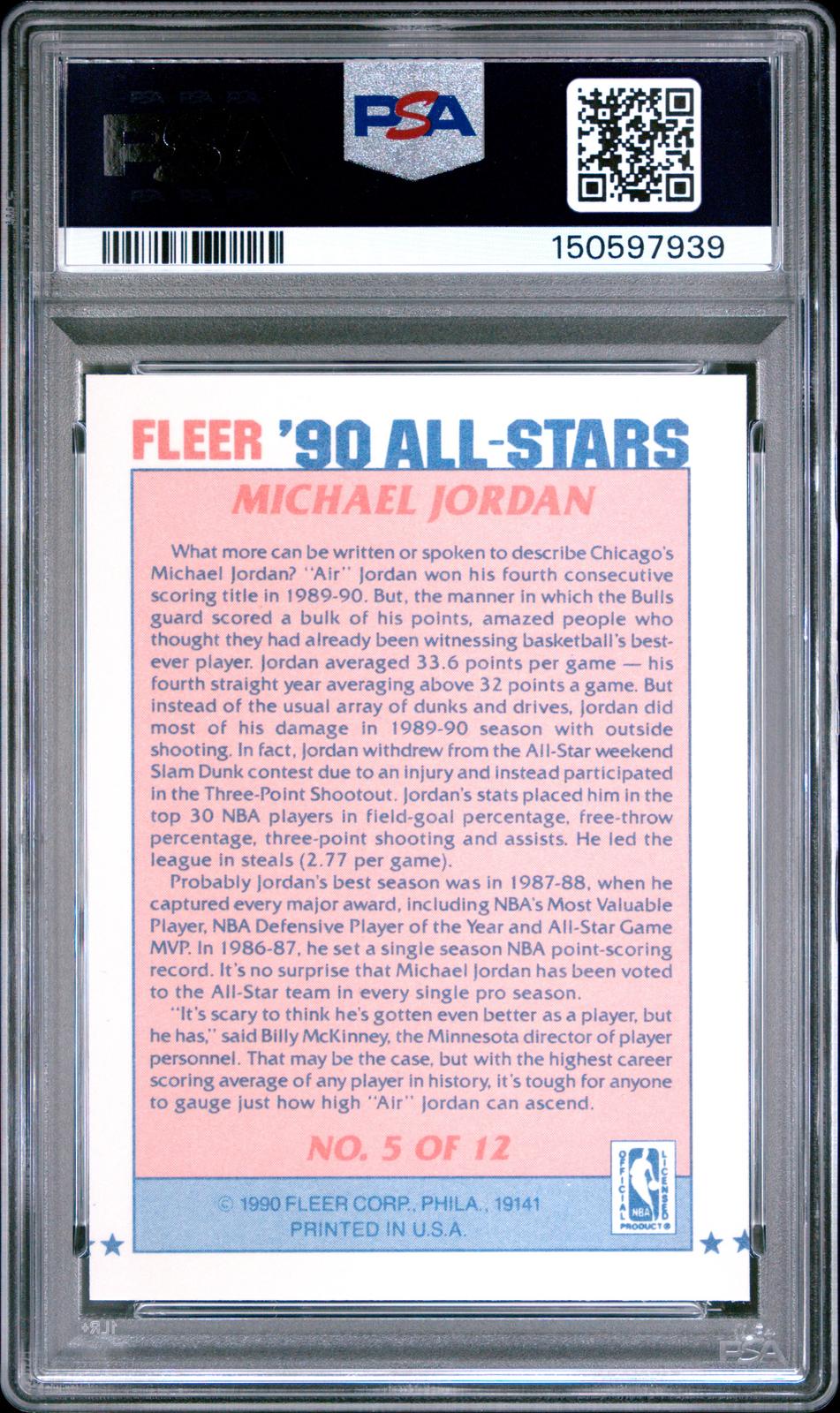 1990 Fleer All-Stars Michael Jordan 8 PSA #5