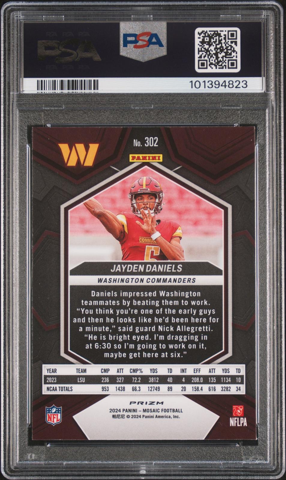 2024 Panini Mosaic Mosaic Jayden Daniels 9 PSA #302