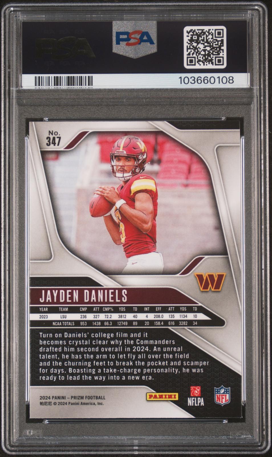 2024 Panini Prizm Jayden Daniels 9 PSA #347