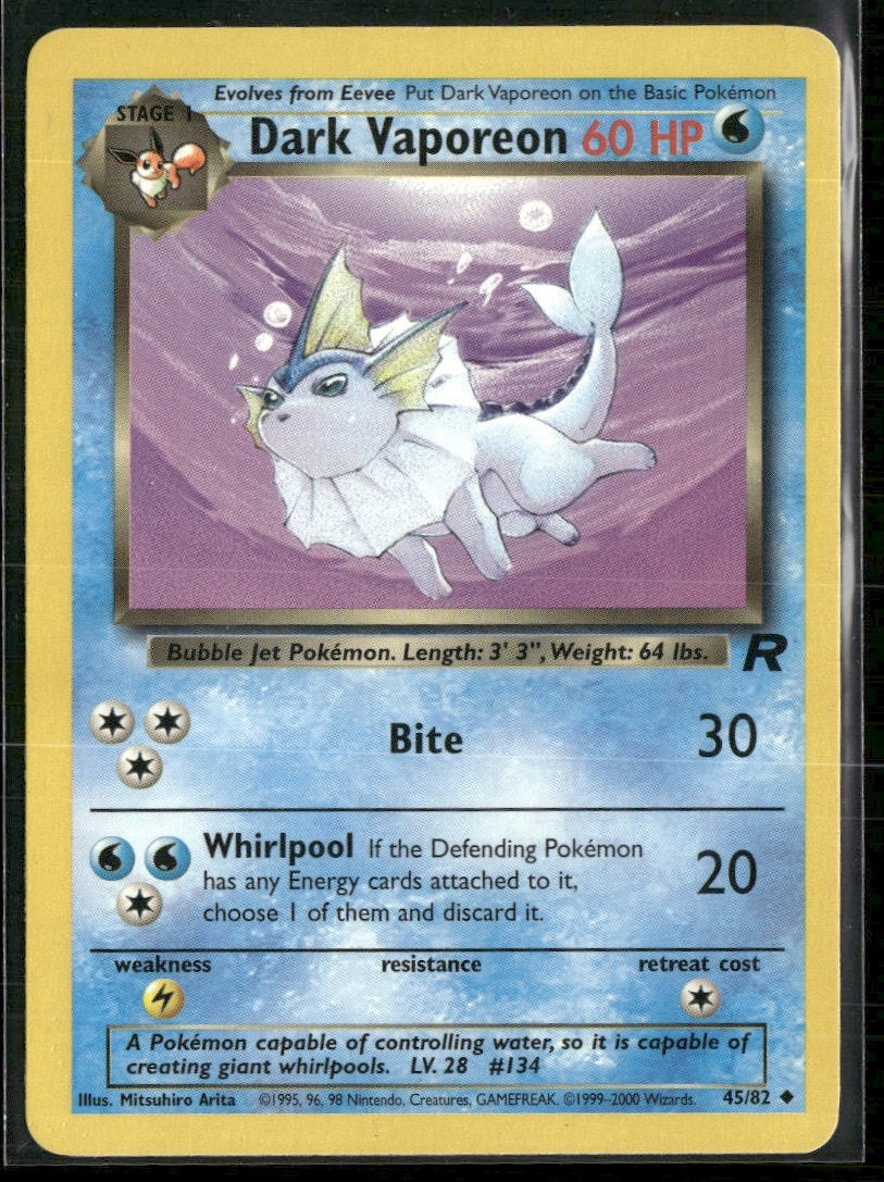 Team Rocket Dark Vaporeon #45/82