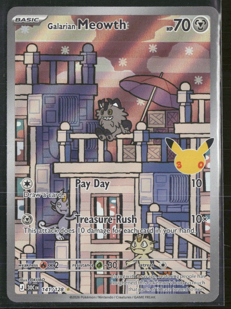 ME: 30th Celebration Galarian Meowth #141/128