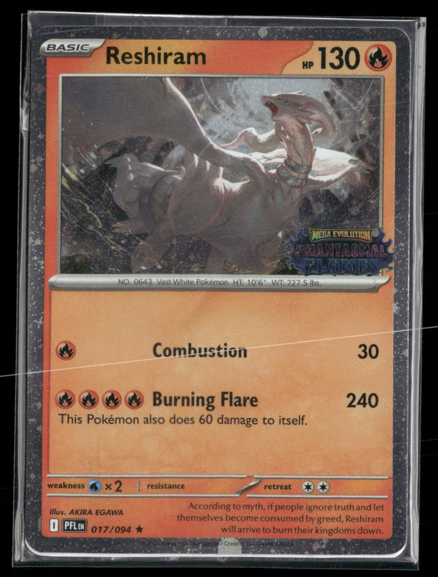 Miscellaneous Cards & Products Reshiram (Phantasmal Flames Stamped) #017/094