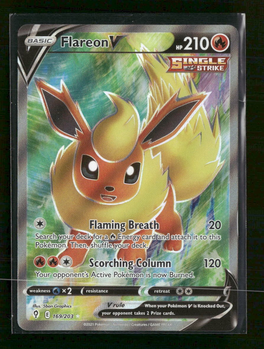 SWSH07: Evolving Skies Flareon V (Full Art) #169/203