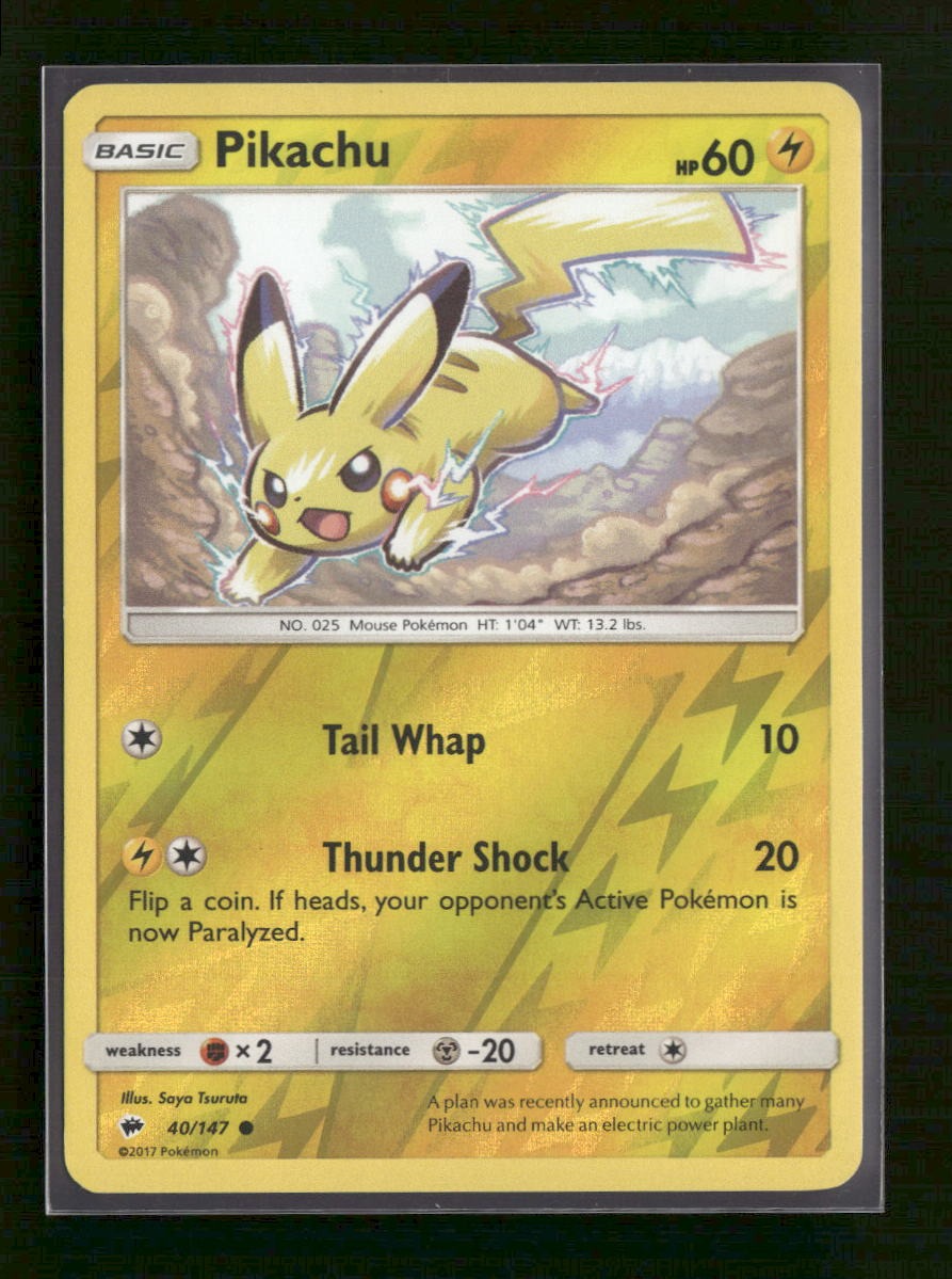 SM - Burning Shadows Pikachu #40/147