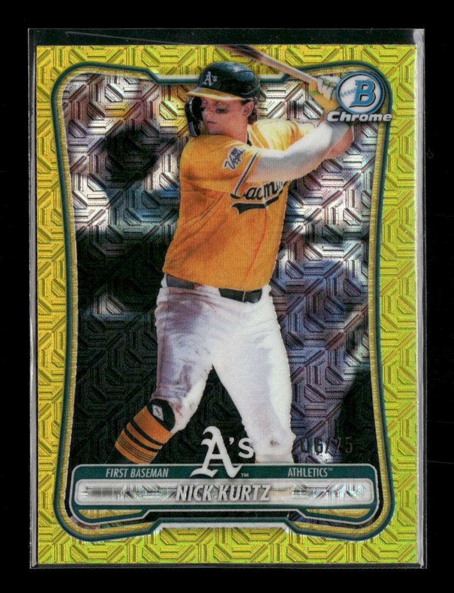 2026 Bowman Chrome Yellow Mojo Refractor Nick Kurtz #18 /75