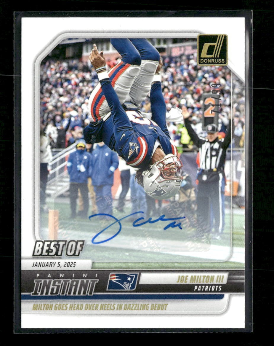 2025 Donruss Best of Instant Autographs Joe Milton III #/99 AU #INS-JMN