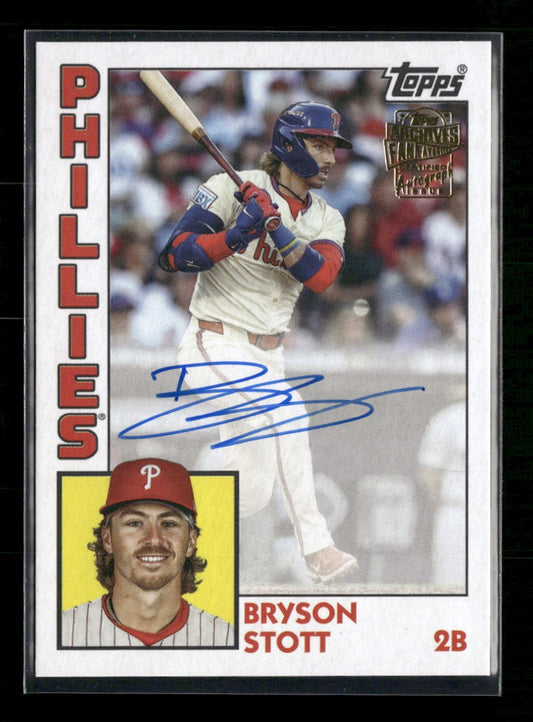 2025 Topps Archives 1984 Topps Fan Favorites AU Bryson Stott AU #84FFA-BST