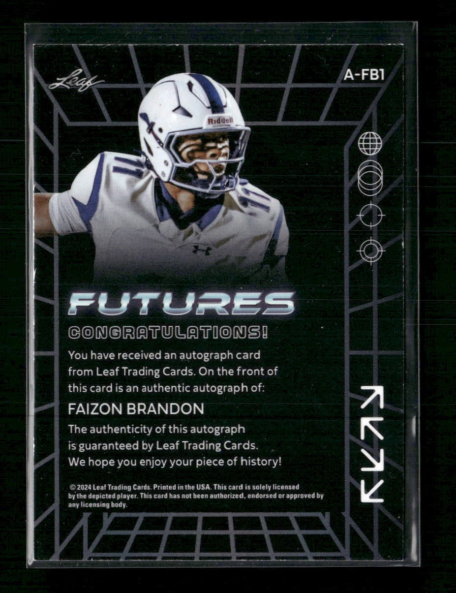 2024 Leaf Futures Autographs Gold Faizon Brandon #/99 AU #A-FB1