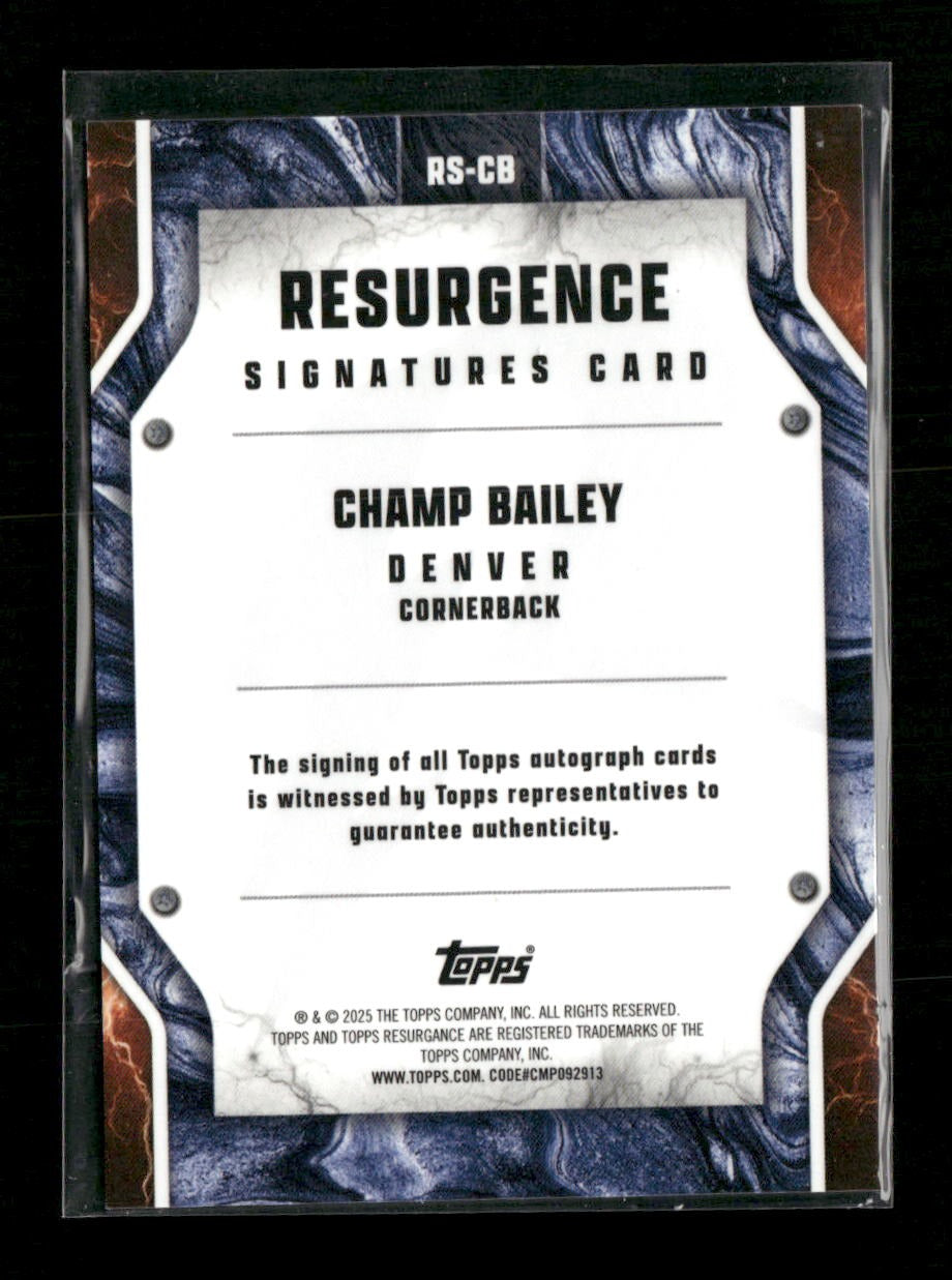 2024 Topps Resurgence Resurgence Signatures Champ Bailey AU #RS-CB