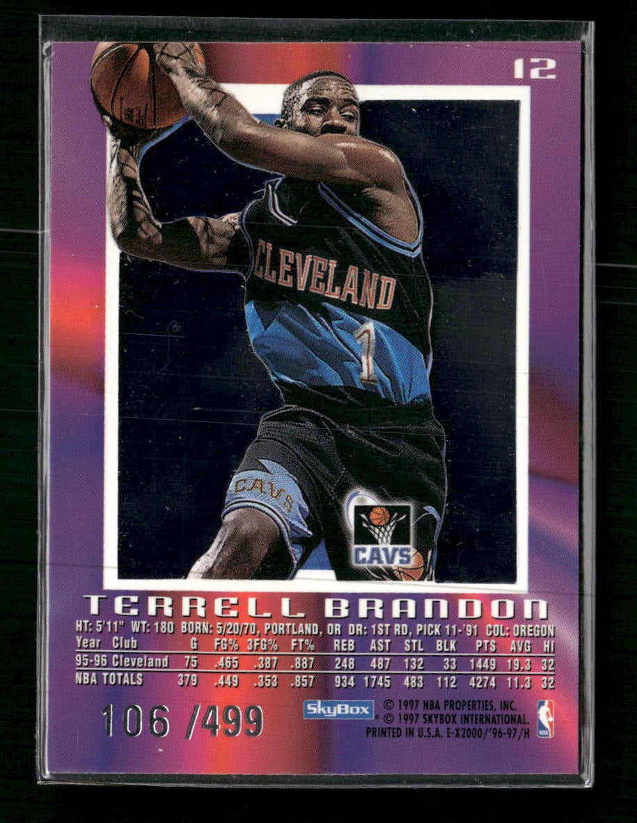1996-97 E-X2000 Credentials Terrell Brandon #/499 #12