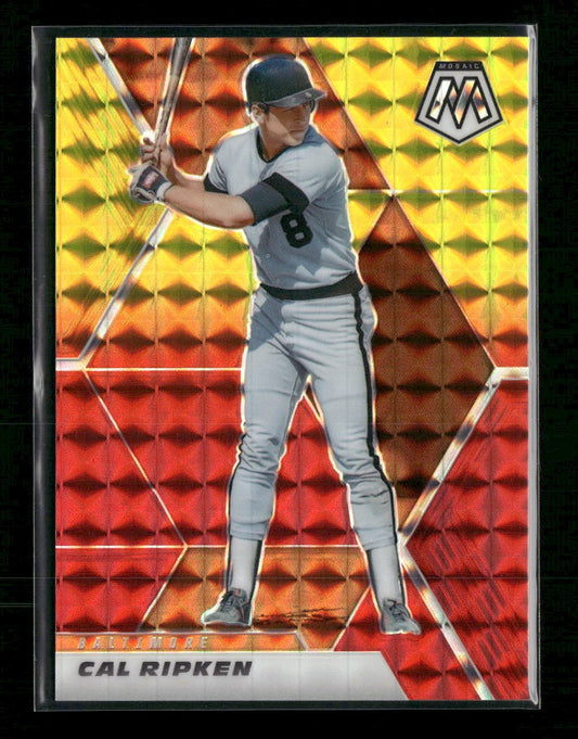 2021 Panini Mosaic Choice Fusion Red & Yellow Cal Ripken #/64 #76