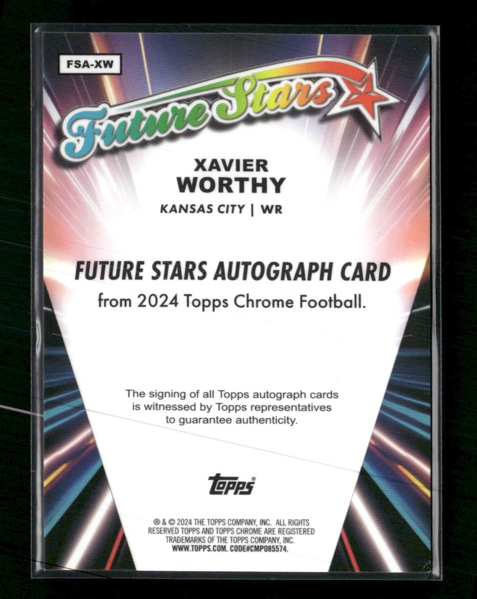 2024 Topps Chrome Future Stars Autographs Xavier Worthy AU #FSA-XW